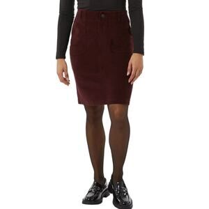 New 32 Degrees Women's Plus Front Zip Cotton Corduroy Mini Skirt